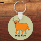 "Wee Coo" Scottish Highland Koe sleutelhanger (Voorkant)