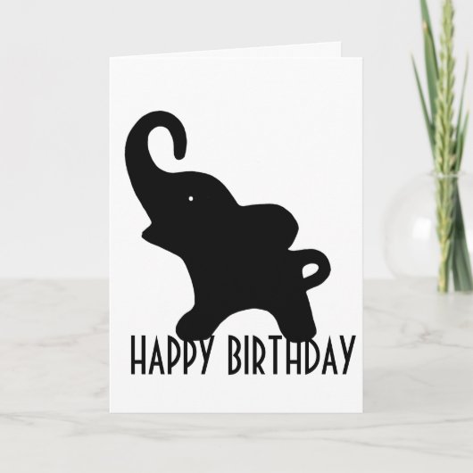 Wee Elephant Happy Birthday Card Kaart (Voorkant)
