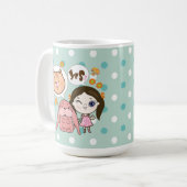 wee en haar vrienden - kat en konijn koffiemok (Voorkant links)