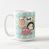 wee en haar vrienden - kat en konijn koffiemok (Links)