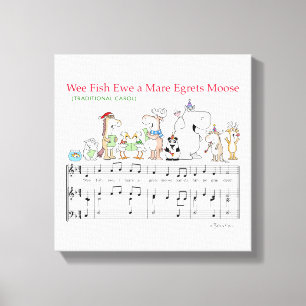 WEE FISH EWE A MARE EGRETS MOOSE Sandra Boynton Canvas Afdruk