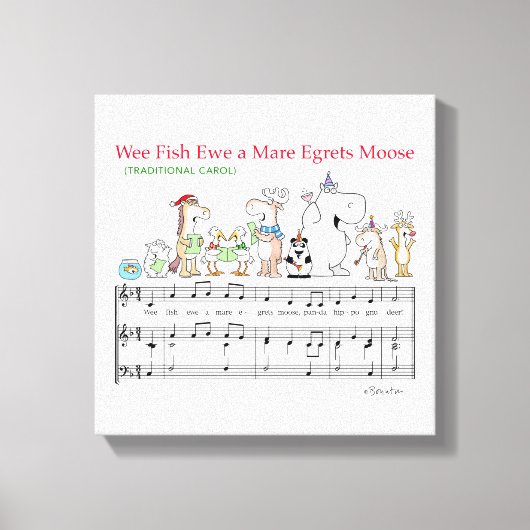 WEE FISH EWE A MARE EGRETS MOOSE Sandra Boynton Canvas Afdruk (Voorkant)