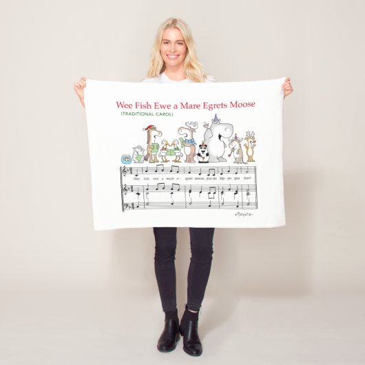 WEE FISH EWE A MARE EGRETS MOOSE Sandra Boynton Fleece Deken (In situ)