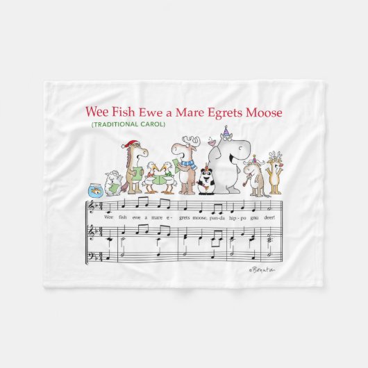 WEE FISH EWE A MARE EGRETS MOOSE Sandra Boynton Fleece Deken (Voorkant (Horizontaal))