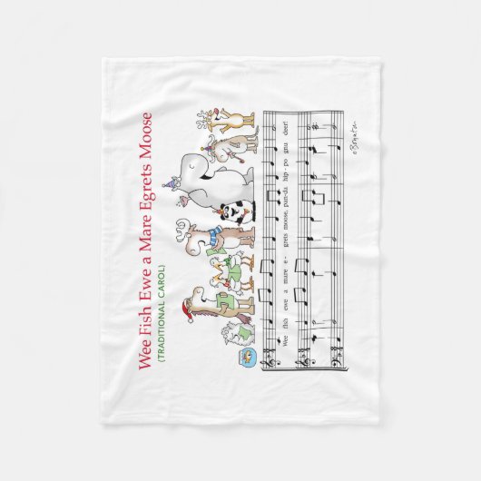 WEE FISH EWE A MARE EGRETS MOOSE Sandra Boynton Fleece Deken (Voorkant)