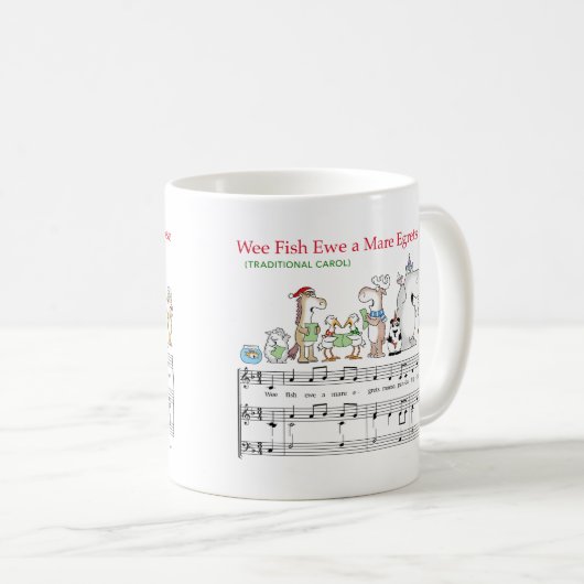 WEE FISH EWE A MARE EGRETS MOOSE Sandra Boynton Koffiemok (Voorkant rechts)