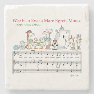 WEE FISH EWE A MARE EGRETS MOOSE Sandra Boynton Stenen Onderzetter