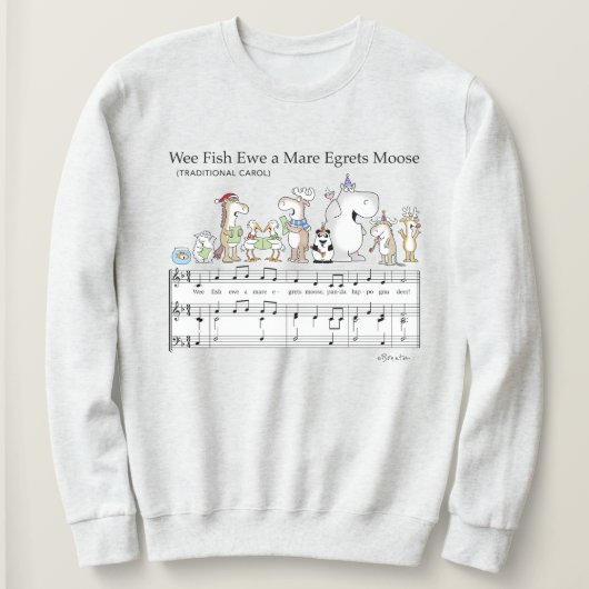 WEE FISH EWE A MARE EGRETS MOOSE Sandra Boynton T- Trui (Design voorkant)