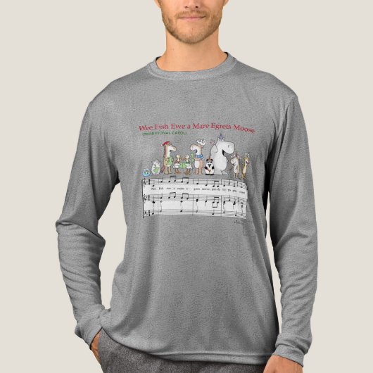 WEE FISH EWE A MARE EGRETS MOOSE Sandra Boynton Tri-Blend Shirt (Voorkant volledig)