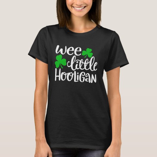 Wee Little Hooligan Funny St Patrick's Day Shamro T-shirt (Voorkant)