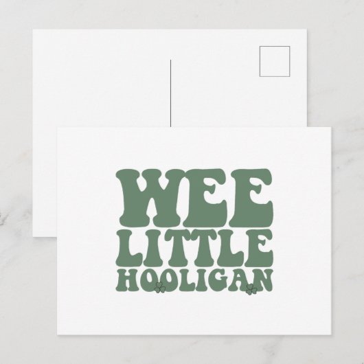 Wee Little Hooligan Kinder St. Patrick's Day Briefkaart (Voorkant / Achterkant)