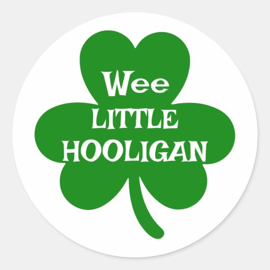 Wee Little Hooligan ☘️ Ronde Sticker (Voorkant)