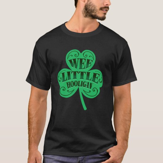 Wee Little Hooligan Saint Patrick's Day Ierse Yout T-shirt (Voorkant)