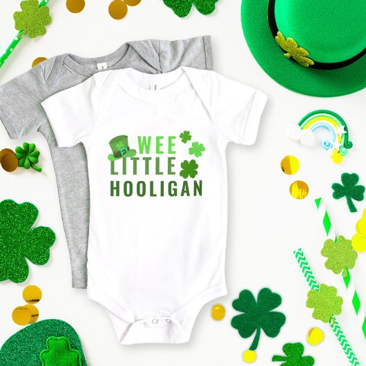 Wee Little Hooligan St. Patrick's Day Groene Klave Romper