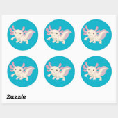 Wee Schattige Axolotl Ronde Sticker (Vel)