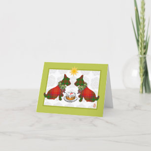 Wee Scottie Dogs Christmas Holiday Kaart