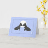 Wee Scottie Puppy Love Valentijn's Day Periwinkle Kaart (Gele Bloem)