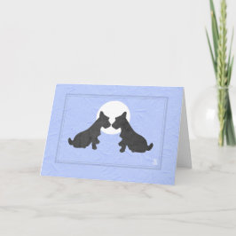 Wee Scottie Puppy Love Valentijn's Day Periwinkle Kaart