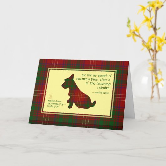 Wee Scottie Robert Burns 2 Kaart (Gele Bloem)