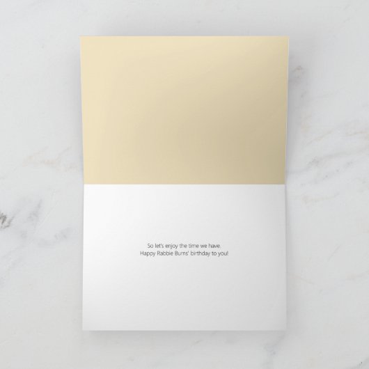 Wee Scottie Robert Burns Birthday 3 Kaart (Binnen)