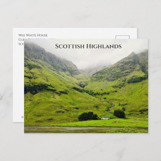 Wee White House Glen Coe Scottish Highlands Briefkaart (Voorkant / Achterkant)