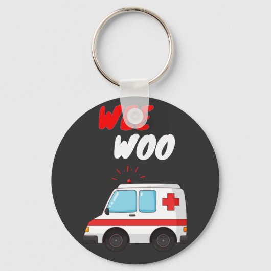 Wee Woo Ambulance AMR Funny EMS EMT Paramedic Gift Sleutelhanger (Voorkant)