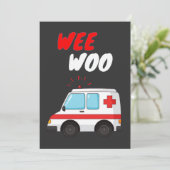 Wee Woo Ambulance AMR Funny EMS Paramedic Gift Kaart (Staand voorkant)