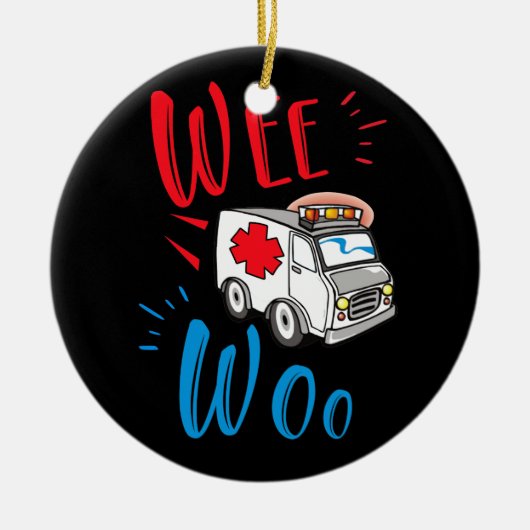 WEE WOO AMR EMT AMR Paramedic Ambulance Keramisch Ornament (Voorkant)