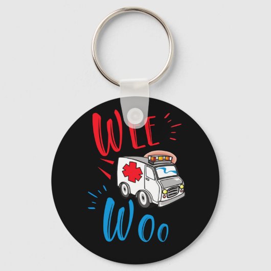 WEE WOO AMR EMT AMR Paramedic Ambulance Sleutelhanger (Voorkant)