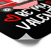 Wee Woo Be My Valentijn Firetruck Fireman Firefigh Poster (Hoek)