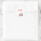 Wee Woo Boo Boo Bus Ambulance Funny EMT Ronde Sticker (Tas)