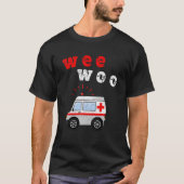 Wee Woo Bus Ambulance AMR Retro EMT Paramedic T-shirt (Voorkant)
