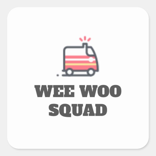Wee Woo Squad, 911 Ambulance Vierkante Sticker (Voorkant)