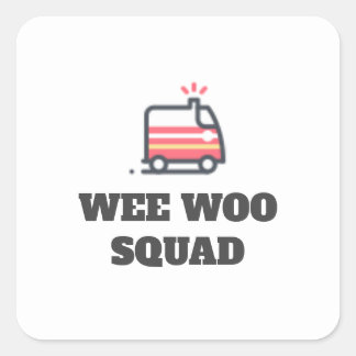 Wee Woo Squad, 911 Ambulance Vierkante Sticker