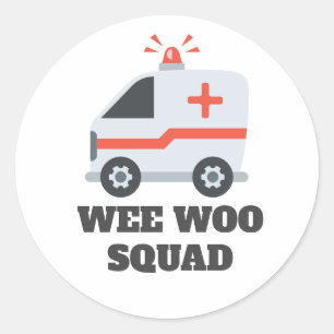 Wee Woo Squad, Ambulance EMS 911 Ronde Sticker