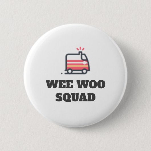 Wee Woo Squad, Ambulance Ronde Button 5,7 Cm (Voorkant)
