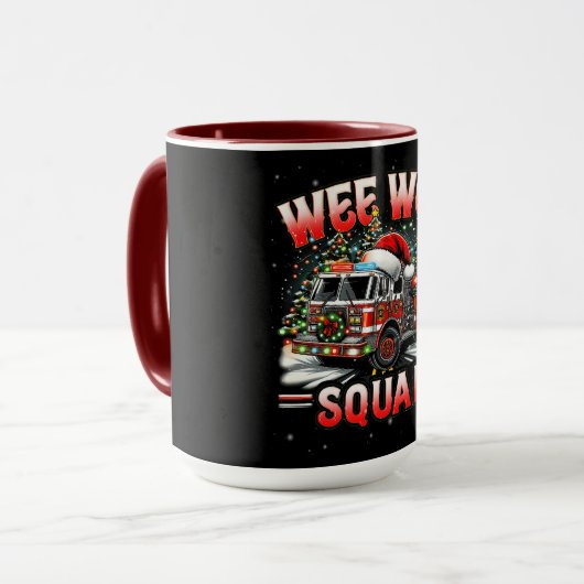 WEE WOO Squad Christmas Design with Fire Truck  Mok (Voorkant links)