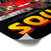 Wee Woo Squad Firefighter Truck Lover Fireman Crew Poster (Hoek)