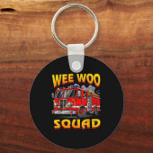 Wee Woo Squad Firefighter Truck Lover Fireman Crew Sleutelhanger (Voorkant)