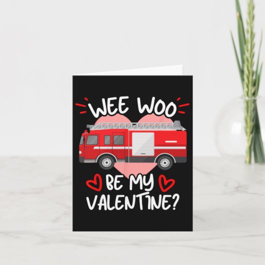 Wee Woo Wees Mijn Valentijn Vuurweerwagen Brandwee Kaart (Voorkant)