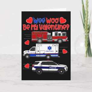 Wee Woo Wees Mijn Valentijnsbrandweerauto Ambulanc Kaart