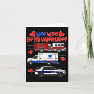 Wee Woo Wees Mijn Valentijnsbrandweerauto Ambulanc Kaart