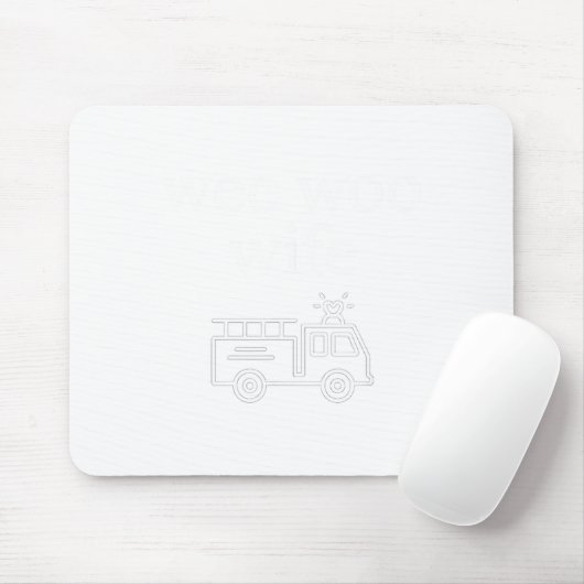 Wee Woo Wife Firefighter Suse Cute Minimalist Aest Muismat (Met muis)