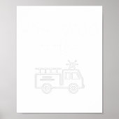 Wee Woo Wife Firefighter Suse Cute Minimalist Aest Poster (Voorkant)