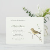 Weebill Vogel Doop Uitnodiging (Staand voorkant)