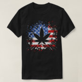 Weed American Flag 4 juli Marjuana Patriotic T-shirt (Design voorkant)