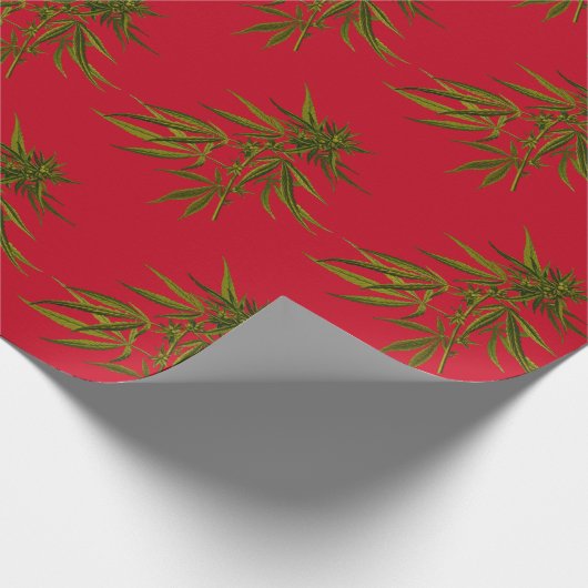 Weed Buds op Khaki-achtergrond Cadeaupapier (Hoek)