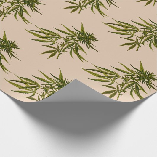 Weed Buds op Khaki-achtergrond Cadeaupapier (Hoek)