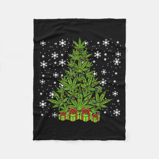 Weed Christmas Tree Funny Xmas T Men Women  Fleece Deken (Voorkant)