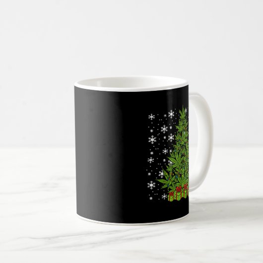 Weed Christmas Tree Funny Xmas T Men Women  Koffiemok (Voorkant rechts)